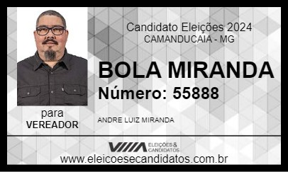 Candidato BOLA MIRANDA 2024 - CAMANDUCAIA - Eleições