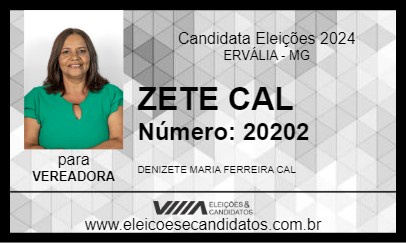 Candidato ZETE CAL 2024 - ERVÁLIA - Eleições