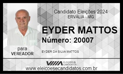 Candidato EYDER MATTOS 2024 - ERVÁLIA - Eleições