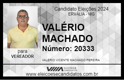 Candidato VALÉRIO MACHADO 2024 - ERVÁLIA - Eleições