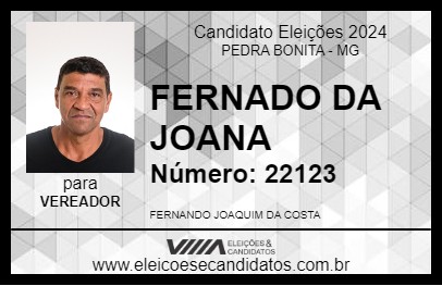 Candidato FERNANDO DA JOANA 2024 - PEDRA BONITA - Eleições