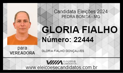 Candidato GLORIA FIALHO 2024 - PEDRA BONITA - Eleições