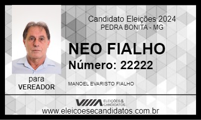 Candidato NEO FIALHO 2024 - PEDRA BONITA - Eleições