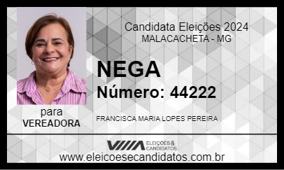 Candidato NEGA 2024 - MALACACHETA - Eleições