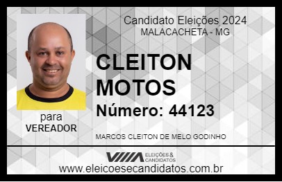 Candidato CLEITON MOTOS 2024 - MALACACHETA - Eleições