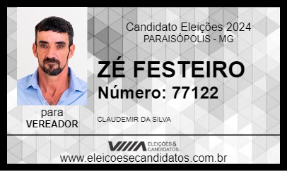 Candidato ZÉ FESTEIRO 2024 - PARAISÓPOLIS - Eleições