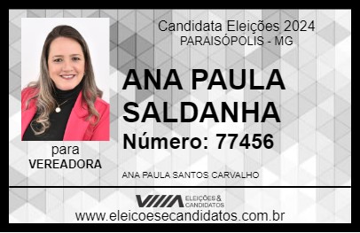 Candidato ANA PAULA SALDANHA 2024 - PARAISÓPOLIS - Eleições