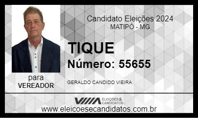 Candidato TIQUE 2024 - MATIPÓ - Eleições