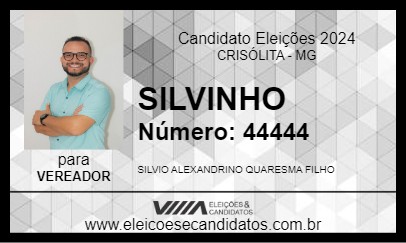 Candidato SILVINHO 2024 - CRISÓLITA - Eleições