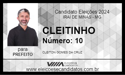 Candidato CLEITINHO 2024 - IRAÍ DE MINAS - Eleições