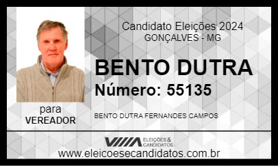 Candidato BENTO DUTRA 2024 - GONÇALVES - Eleições