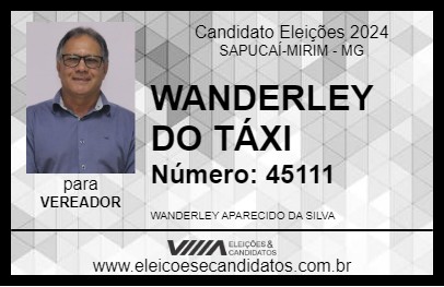 Candidato WANDERLEY DO TÁXI 2024 - SAPUCAÍ-MIRIM - Eleições