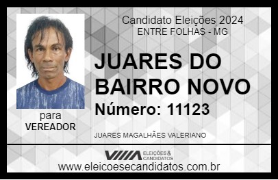 Candidato JUARES DO BAIRRO NOVO 2024 - ENTRE FOLHAS - Eleições