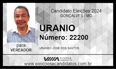 Candidato URANIO 2024 - GONÇALVES - Eleições