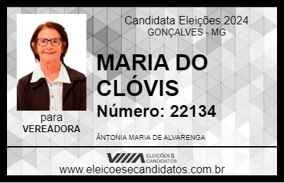 Candidato MARIA DO CLÓVIS 2024 - GONÇALVES - Eleições