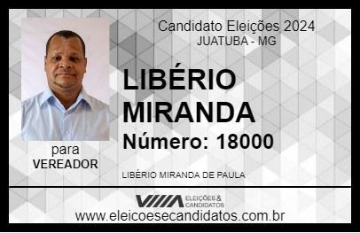 Candidato LIBÉRIO MIRANDA 2024 - JUATUBA - Eleições