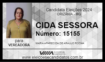 Candidato CIDA SESSORA 2024 - ORIZÂNIA - Eleições