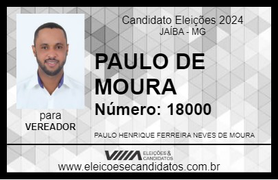 Candidato PAULO DE MOURA 2024 - JAÍBA - Eleições