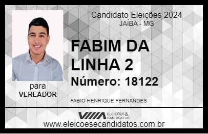 Candidato FABIM DA LINHA 2 2024 - JAÍBA - Eleições