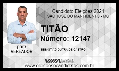 Candidato TITÃO 2024 - SÃO JOSÉ DO MANTIMENTO - Eleições