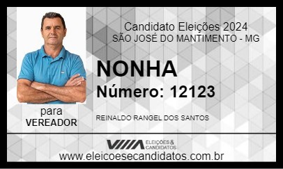 Candidato NONHA 2024 - SÃO JOSÉ DO MANTIMENTO - Eleições