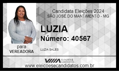 Candidato LUZIA 2024 - SÃO JOSÉ DO MANTIMENTO - Eleições