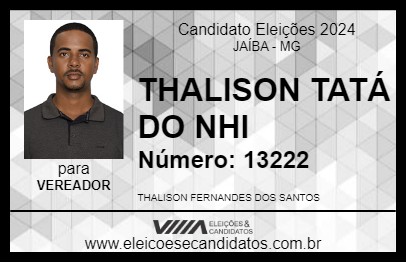 Candidato THALISON TATÁ DO NHI 2024 - JAÍBA - Eleições