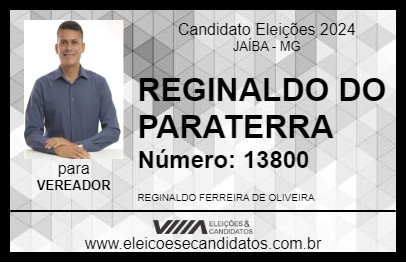 Candidato REGINALDO DO PARATERRA 2024 - JAÍBA - Eleições