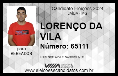 Candidato LORENÇO DA VILA 2024 - JAÍBA - Eleições