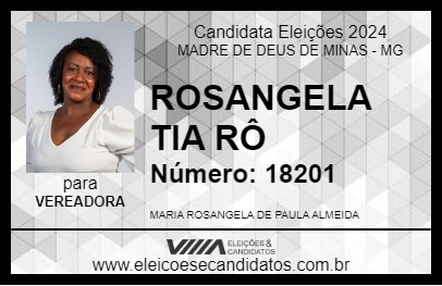 Candidato ROSANGELA TIA RÔ 2024 - MADRE DE DEUS DE MINAS - Eleições