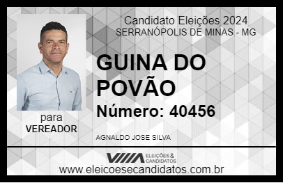 Candidato GUINA DO POVÃO 2024 - SERRANÓPOLIS DE MINAS - Eleições