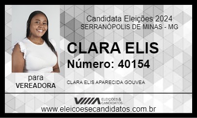 Candidato CLARA ELIS 2024 - SERRANÓPOLIS DE MINAS - Eleições