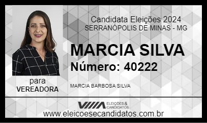 Candidato MARCIA SILVA 2024 - SERRANÓPOLIS DE MINAS - Eleições