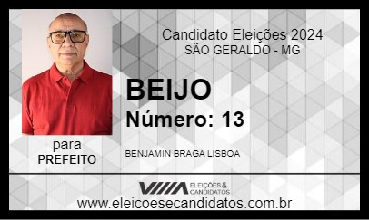 Candidato BEIJO 2024 - SÃO GERALDO - Eleições