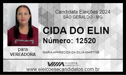 Candidato CIDA DO ELIN 2024 - SÃO GERALDO - Eleições