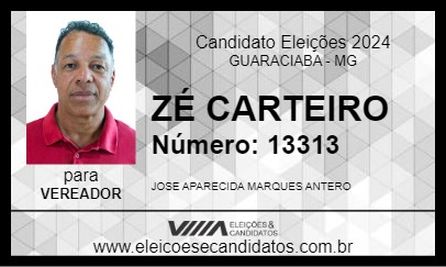 Candidato ZÉ CARTEIRO 2024 - GUARACIABA - Eleições