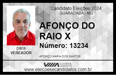 Candidato AFONÇO DO RAIO X 2024 - GUARACIABA - Eleições