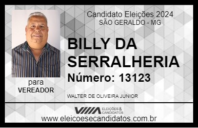 Candidato BILLY DA SERRALHERIA 2024 - SÃO GERALDO - Eleições