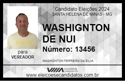 Candidato WASHINGTON DE NUI 2024 - SANTA HELENA DE MINAS - Eleições