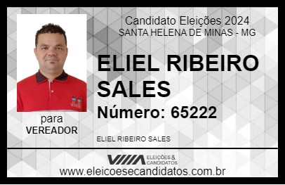 Candidato ELIEL RIBEIRO SALES 2024 - SANTA HELENA DE MINAS - Eleições