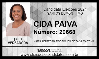 Candidato CIDA PAIVA 2024 - SANTOS DUMONT - Eleições