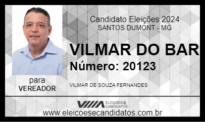 Candidato VILMAR DO BAR 2024 - SANTOS DUMONT - Eleições