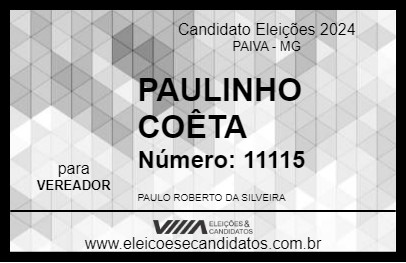 Candidato PAULINHO COÊTA 2024 - PAIVA - Eleições