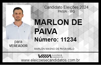 Candidato MARLON DE PAIVA 2024 - PAIVA - Eleições