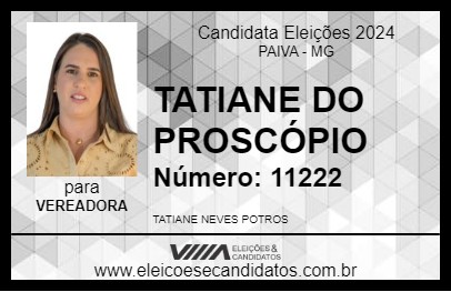 Candidato TATIANE DO PROSCÓPIO 2024 - PAIVA - Eleições