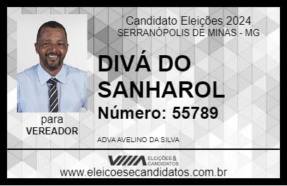 Candidato DIVÁ DO SANHAROL 2024 - SERRANÓPOLIS DE MINAS - Eleições