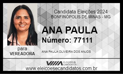 Candidato ANA PAULA 2024 - BONFINÓPOLIS DE MINAS - Eleições