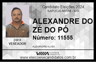 Candidato ALEXANDRE DO ZÉ DO PÓ 2024 - SAPUCAÍ-MIRIM - Eleições