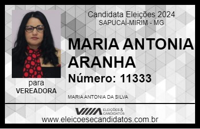 Candidato MARIA ANTONIA ARANHA 2024 - SAPUCAÍ-MIRIM - Eleições