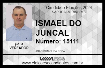 Candidato ISMAEL DO JUNCAL 2024 - SAPUCAÍ-MIRIM - Eleições